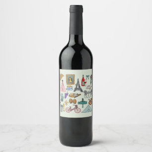 Etiqueta Para Botella De Vino París romántico