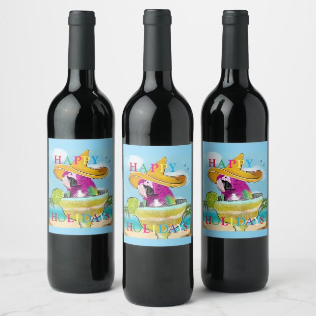 ETIQUETA PARA BOTELLA DE VINO PARROS (Botellas)