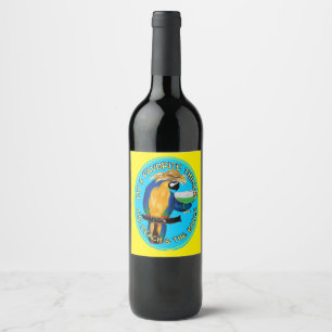 ETIQUETA PARA BOTELLA DE VINO PARROT