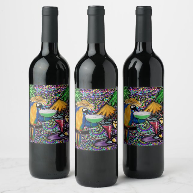 ETIQUETA PARA BOTELLA DE VINO PARROT (Botellas)