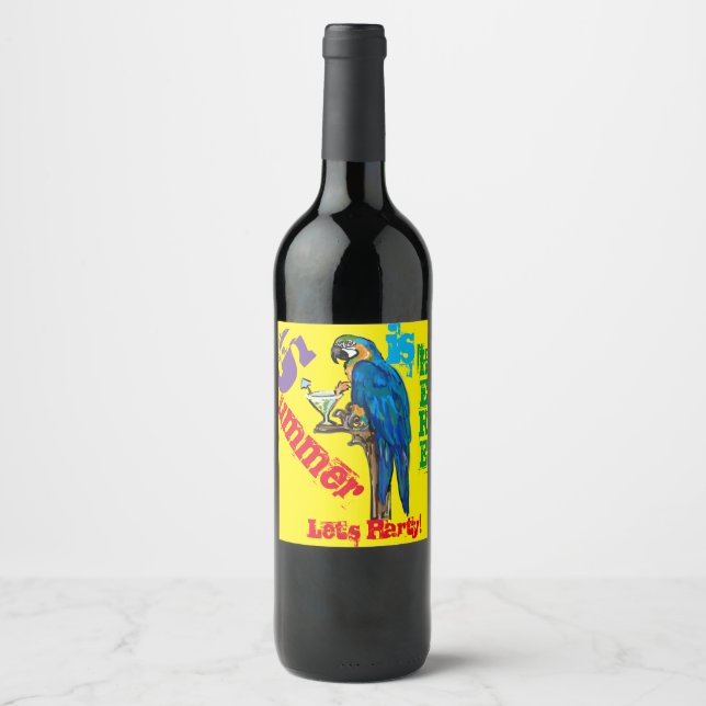 ETIQUETA PARA BOTELLA DE VINO PARROT (Anverso)