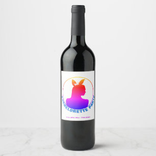 Etiqueta Para Botella De Vino Partido Bachelorette Chica Bunny de Miami