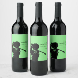 Etiqueta Para Botella De Vino Partido de Bachelor del Golfing Negro mínimo