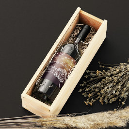 Etiqueta Para Botella De Vino Partido de Cumpleaños Rustic Wood Mason Jar String