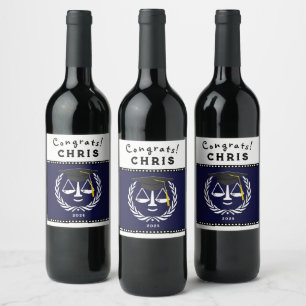 Etiqueta Para Botella De Vino Partido de Graduación de Facultad de Derecho