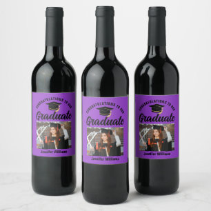Etiqueta Para Botella De Vino Partido de Graduación de Personalizados Graduados 