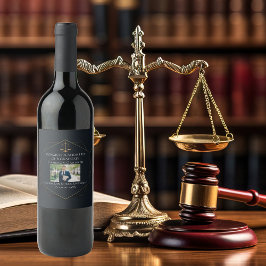 Etiqueta Para Botella De Vino Partido de Graduación Fotográfica de la Escuela de