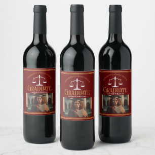 Etiqueta Para Botella De Vino Partido de Graduación Fotográfica de la Escuela de