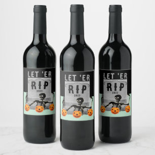 Etiqueta Para Botella De Vino Partido de Halloween Creativo