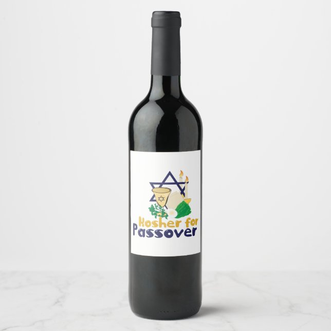 Etiqueta Para Botella De Vino Pascua de Kosher 4 (Anverso)