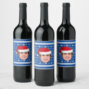 ETIQUETA PARA BOTELLA DE VINO PASCUA DE NAVIDAD DEL ALCALDE PETE