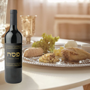 Etiqueta Para Botella De Vino Pascua elegante