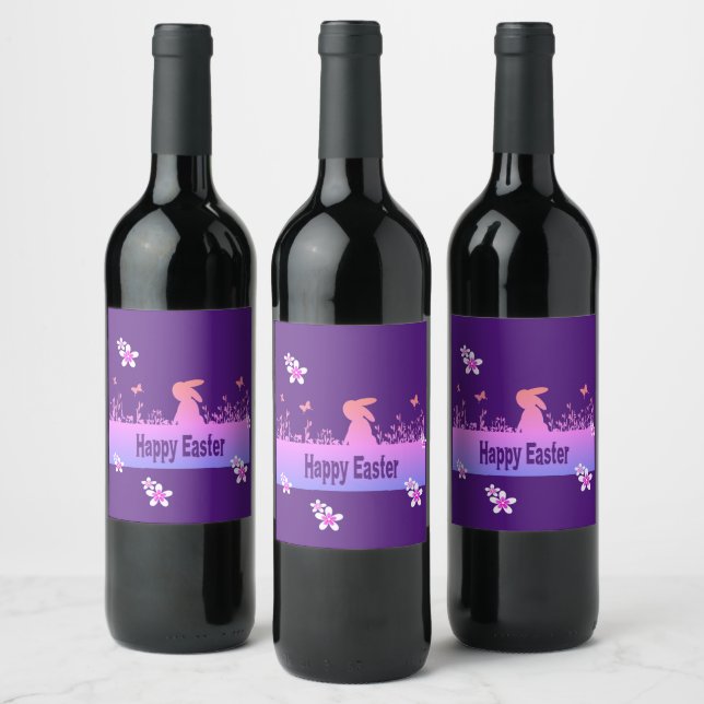 Etiqueta Para Botella De Vino Pascua feliz, liebre soñada (Botellas)