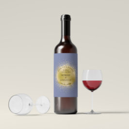 Etiqueta Para Botella De Vino Pastel Celestial Gold Moon Save The Date