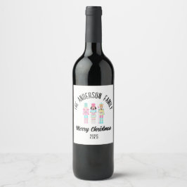 Etiqueta Para Botella De Vino Pastel de Cascanueces de Navidad con Nombre Person