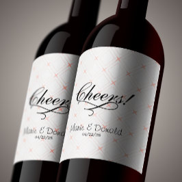 Etiqueta Para Botella De Vino Pastel y Crema Geométrica