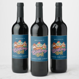 Etiqueta Para Botella De Vino Pasteles de estilo retro postre dulce