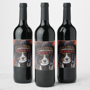 ETIQUETA PARA BOTELLA DE VINO PASTOR AUSTRALIANO   