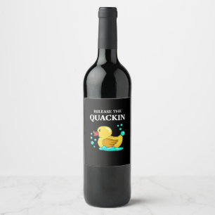 Etiqueta Para Botella De Vino Pato - Libere El Quackin
