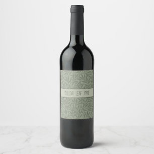 Etiqueta Para Botella De Vino Patrón Antiguo de Sauce de William Morris Verde Sa