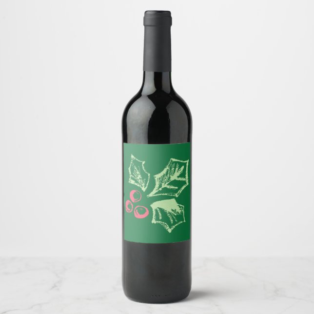 Etiqueta Para Botella De Vino Patrón Chalk Mistletoe (Anverso)