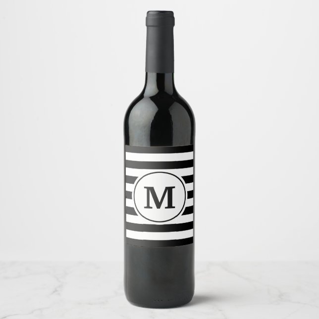 Etiqueta Para Botella De Vino Patrón de bandas (Anverso)