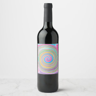 Etiqueta Para Botella De Vino Patrón de giro arco iris
