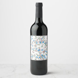 Etiqueta Para Botella De Vino Patrón de píldoras dispersas