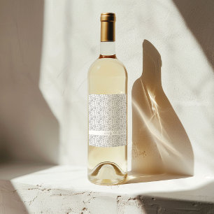 Etiqueta Para Botella De Vino Patrón de remolinos geométricos negros monocromáti