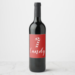 Etiqueta Para Botella De Vino patrón divertido CANDY CANE |