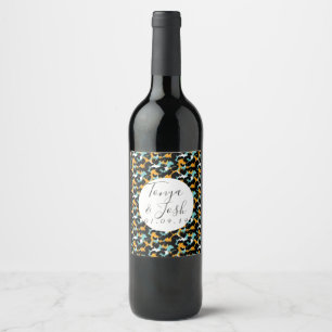 Etiqueta Para Botella De Vino Patrón moderno de impresión de guepardo colorido p
