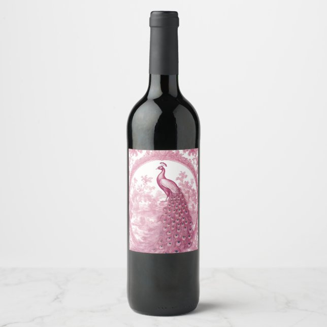 Etiqueta Para Botella De Vino Pavo de pavo (Anverso)