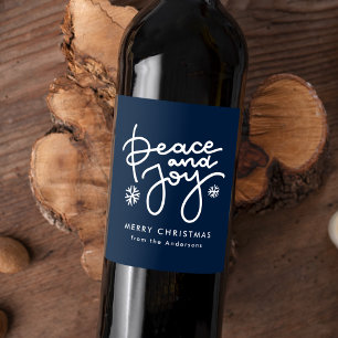 Etiqueta Para Botella De Vino Paz en la marina y vacaciones de alegría