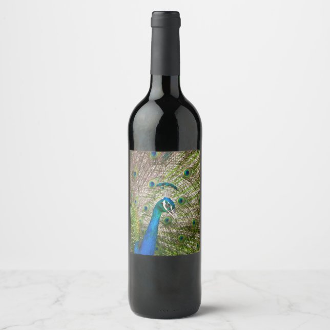 Etiqueta Para Botella De Vino Peacock (Anverso)