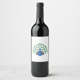 Etiqueta Para Botella De Vino Peacock