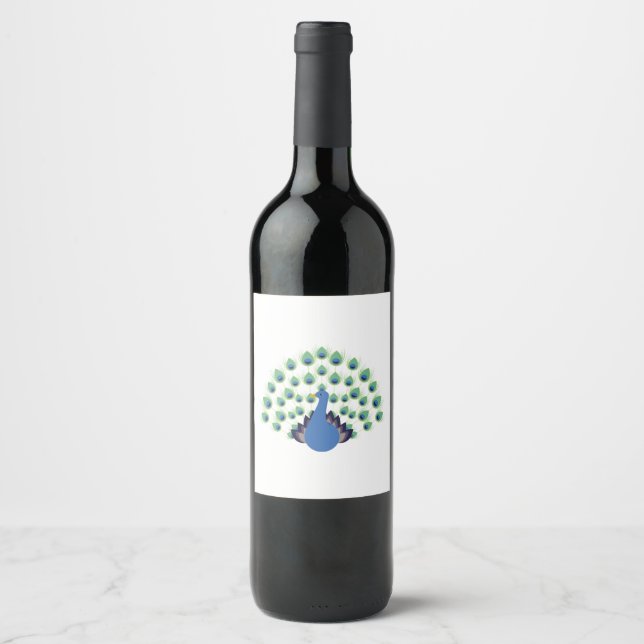 Etiqueta Para Botella De Vino Peacock (Anverso)