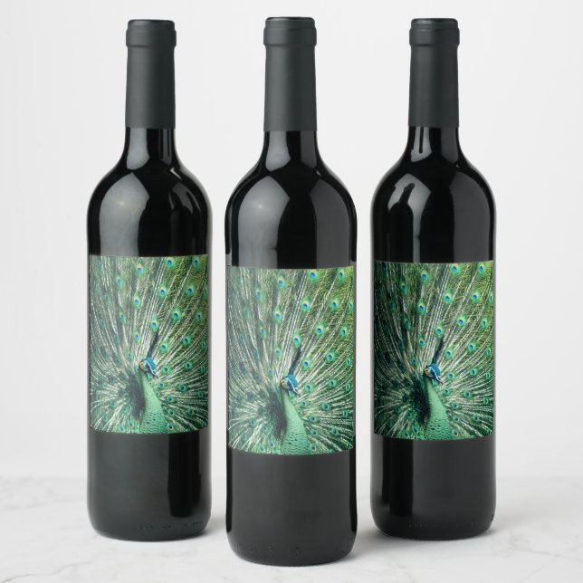 Etiqueta Para Botella De Vino Peacock Strut (Botellas)