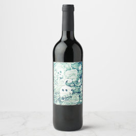 Etiqueta Para Botella De Vino pensador imaginativo de yaie