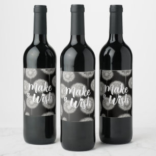 Etiqueta Para Botella De Vino Pensamiento Esperanzador "Haz un Deseo"