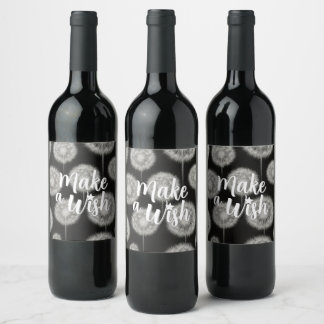 Etiqueta Para Botella De Vino Pensamiento Esperanzador "Haz un Deseo"
