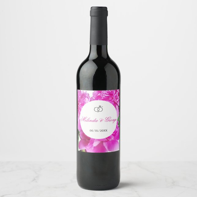 Etiqueta Para Botella De Vino Peony. (Anverso)