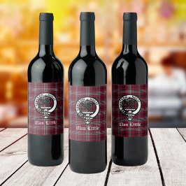 Etiqueta Para Botella De Vino Pequeña insignia Escudo de clan escocés y Personal