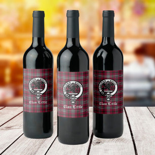 Etiqueta Para Botella De Vino Pequeña insignia Escudo de clan escocés y Personal