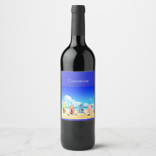 Etiqueta Para Botella De Vino Pequeñas y pequeñas chispas de playa Thunder_Cove