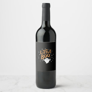 Etiqueta Para Botella De Vino Pequeño Boo, Feliz Halloween Vintage Classic
