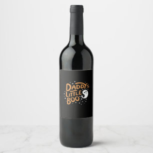 Etiqueta Para Botella De Vino Pequeño novio de papá, feliz Halloween