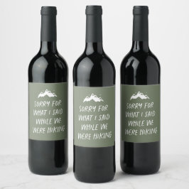 Etiqueta Para Botella De Vino Perdón por lo que he dicho excursión divertida ver