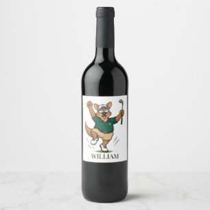 Etiqueta Para Botella De Vino Perfecto canguro Golf
