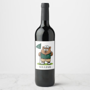 Etiqueta Para Botella De Vino Perfecto Wombat Golf 