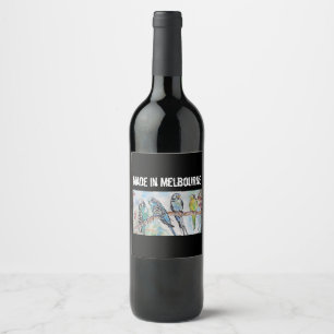Etiqueta Para Botella De Vino Periquito Periquito Pájaro Hecho En Melbourne Pája